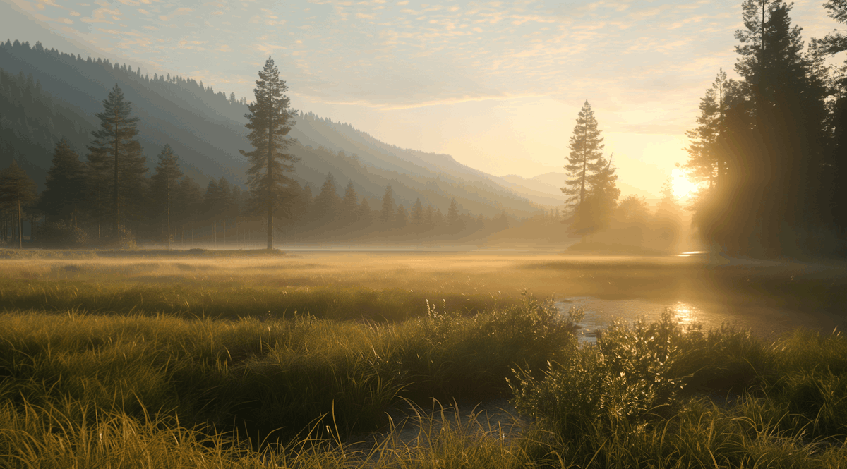 Serene sunrise landscape